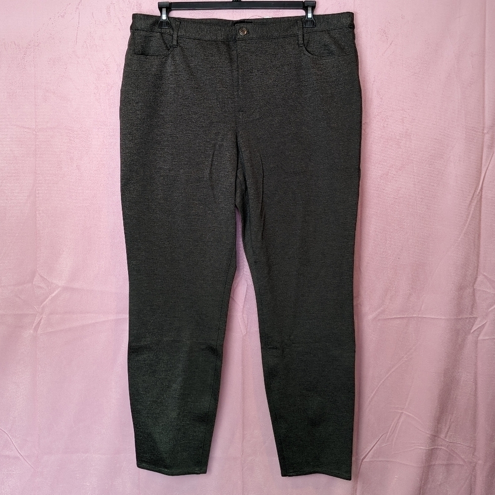 Talbots Shadow Heather Gray Soho 5 Pocket High Rise Skinny Jeggings size 18